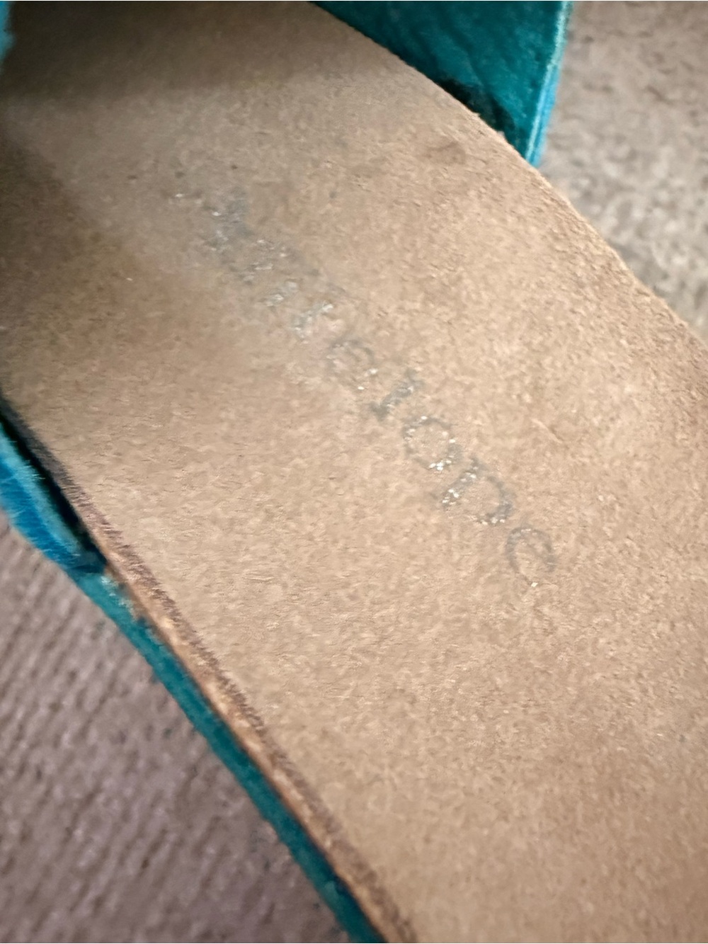 Women’s Teal Antelope Suede Wedge sandals - Picture 6 of 6